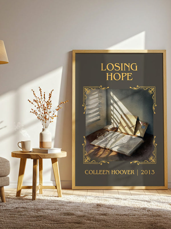 Losing Hope classic book art print in frame leaning in hallway – romance wall art