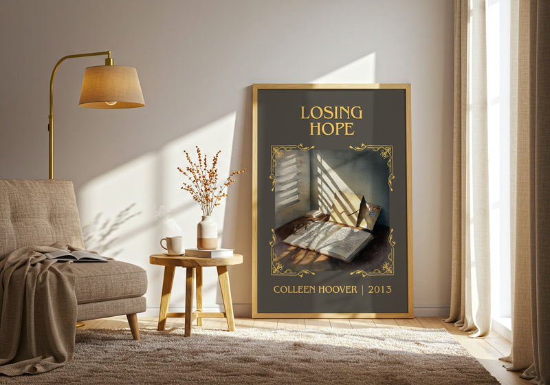 Losing Hope classic book art print in frame leaning in hallway – romance wall art