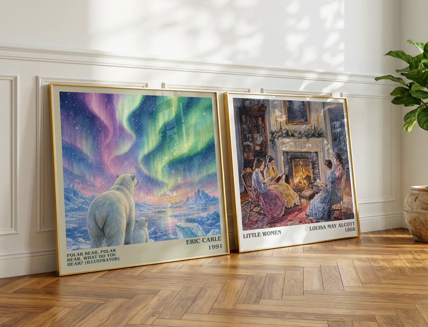 Polar Bear, Polar Bear, What Do You Hear? (Illustrator) literary print on bookshelf – Eric Carle fan gift