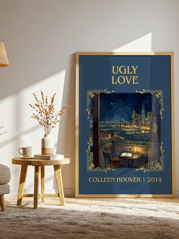 Ugly Love classic book art print in frame leaning in hallway – romance wall art