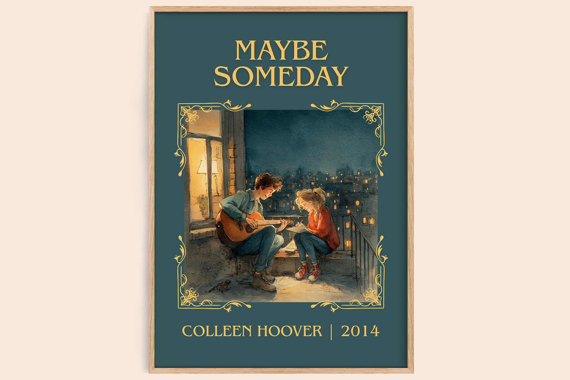 Maybe Someday classic book art book poster by Colleen Hoover – framed literary art print