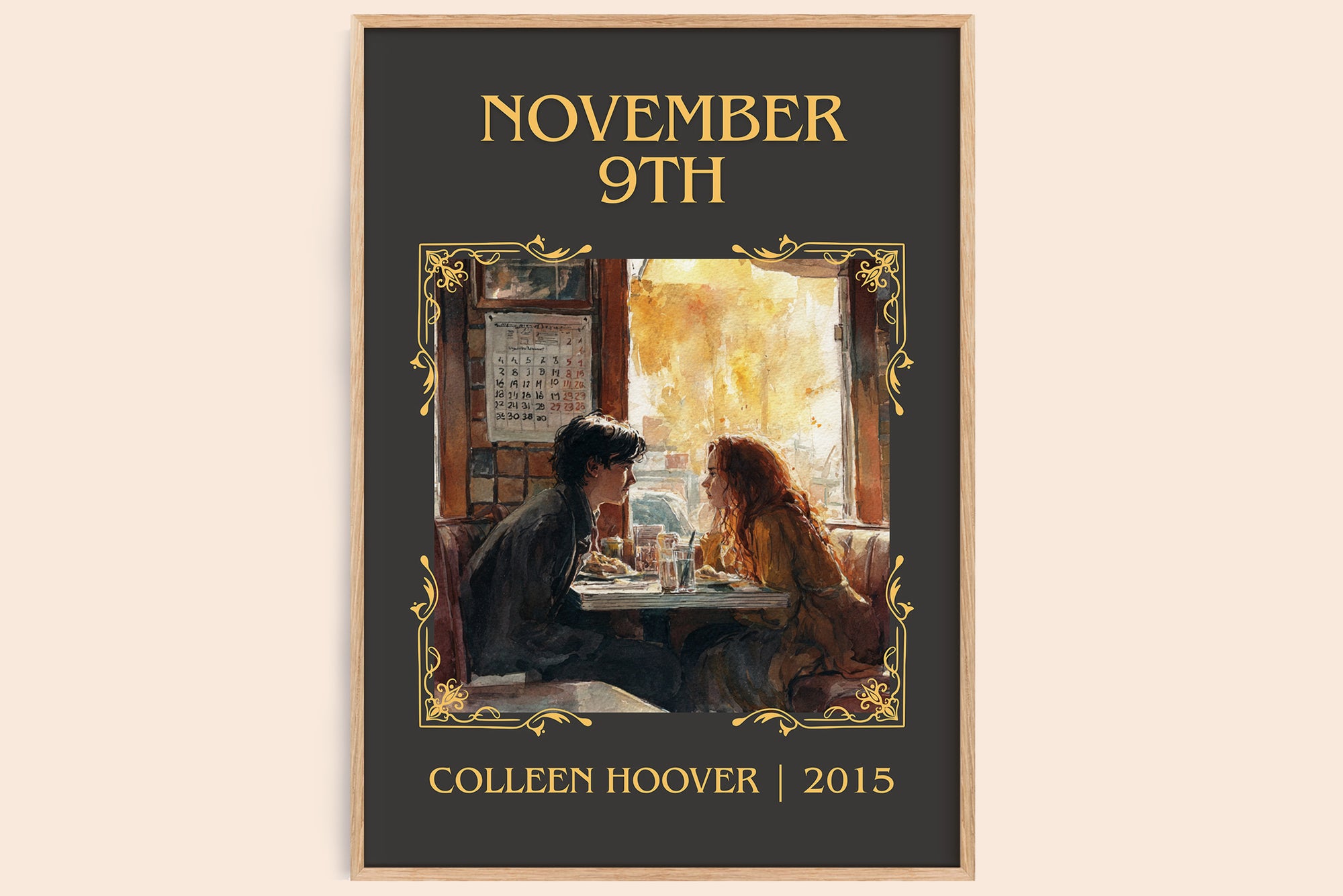 November 9 classic book art book poster by Colleen Hoover – framed literary art print