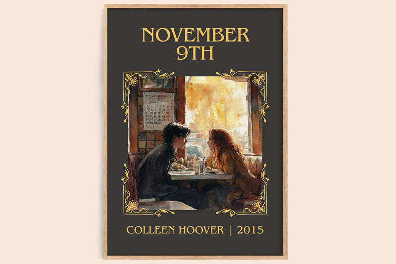 November 9 classic book art book poster by Colleen Hoover – framed literary art print