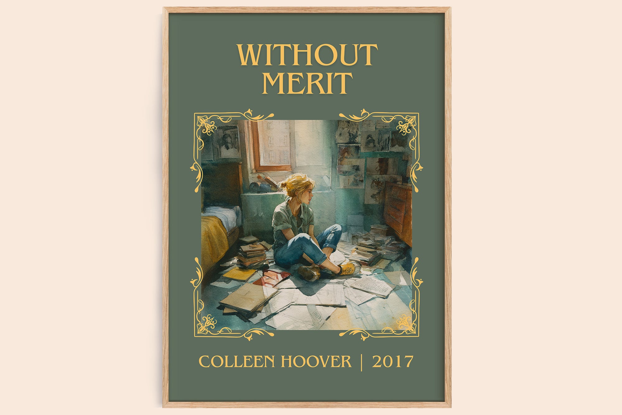 Without Merit classic book art book poster by Colleen Hoover – framed literary art print