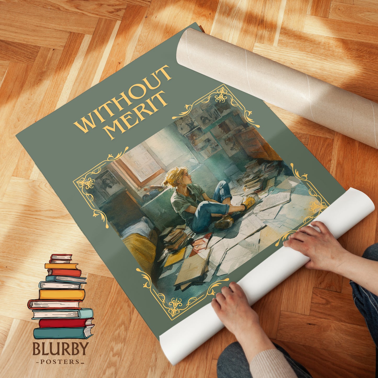Without Merit classic book art print on bookshelf – Colleen Hoover fan gift
