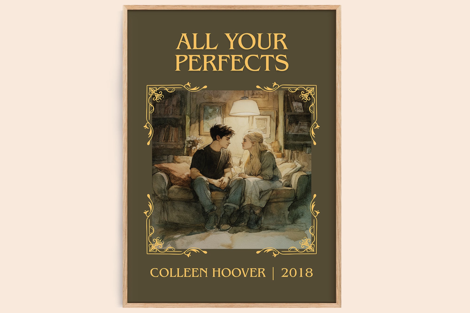 All Your Perfects classic book art book poster by Colleen Hoover – framed literary art print