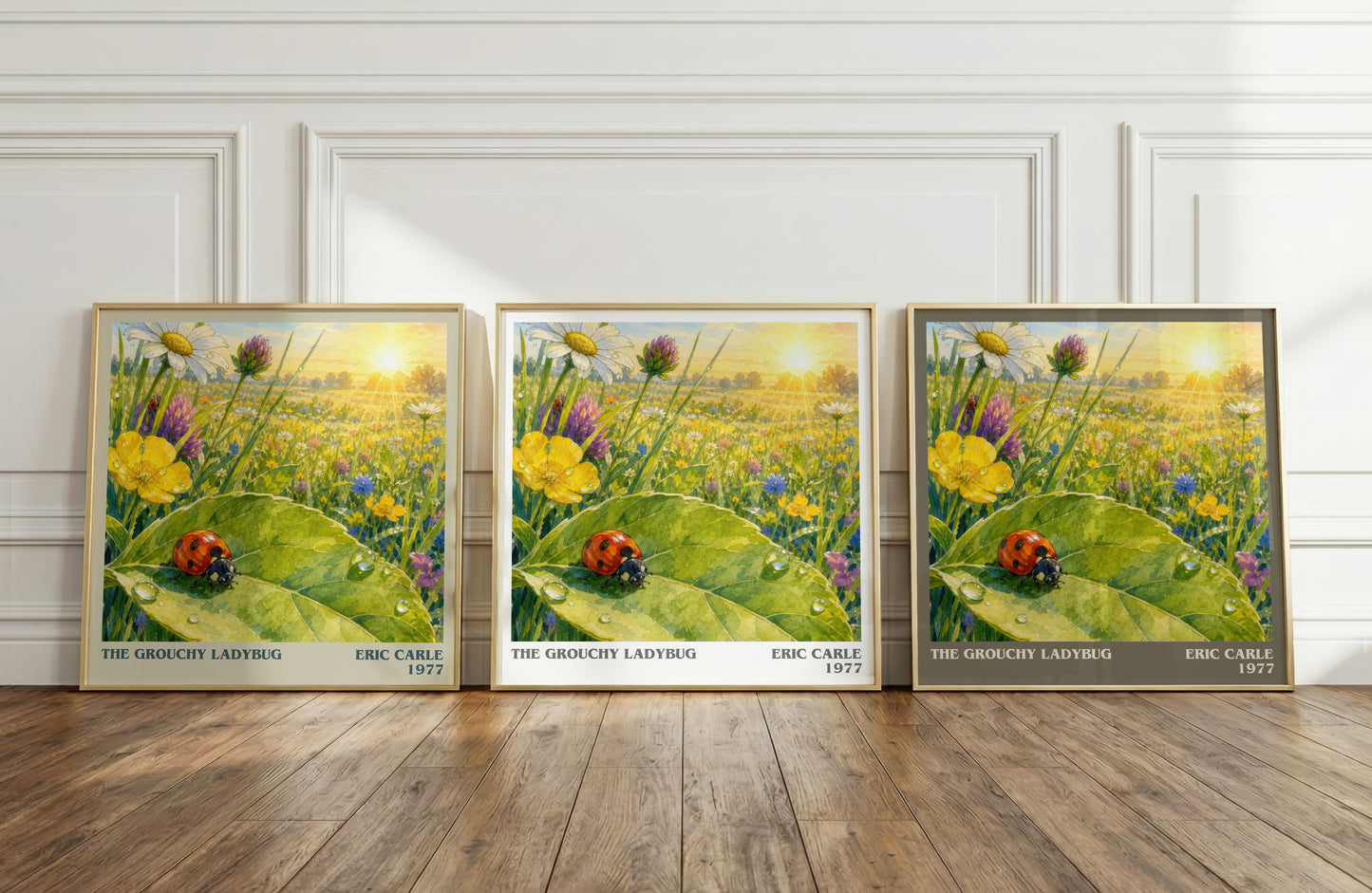 The Grouchy Ladybug literary art print colour and style options – Eric Carle book art