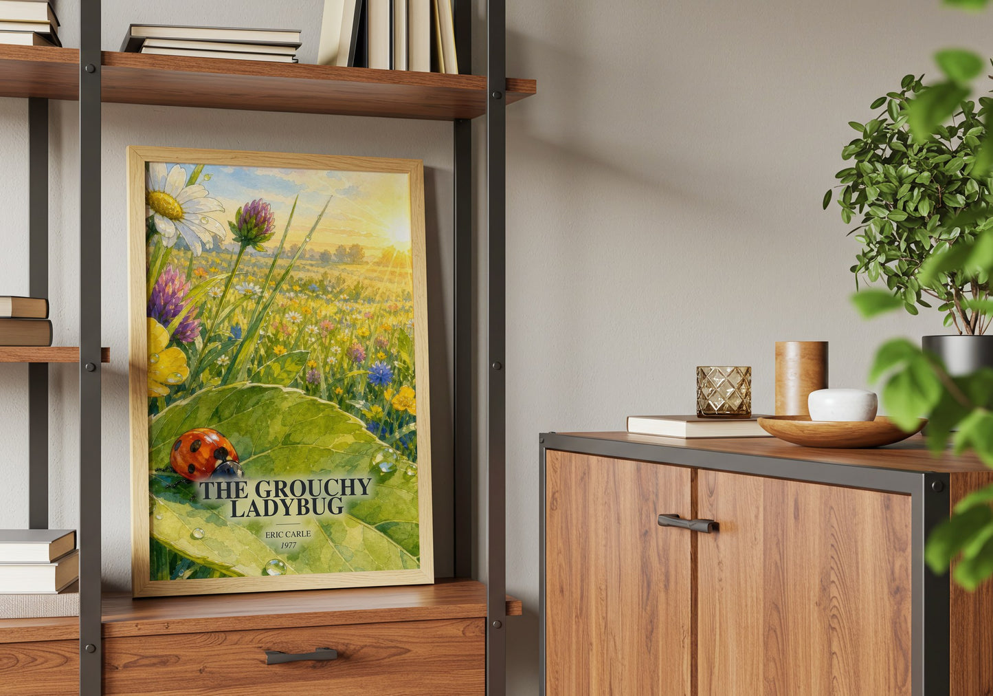 The Grouchy Ladybug book watercolour illustration paper finish options – matte satin gloss