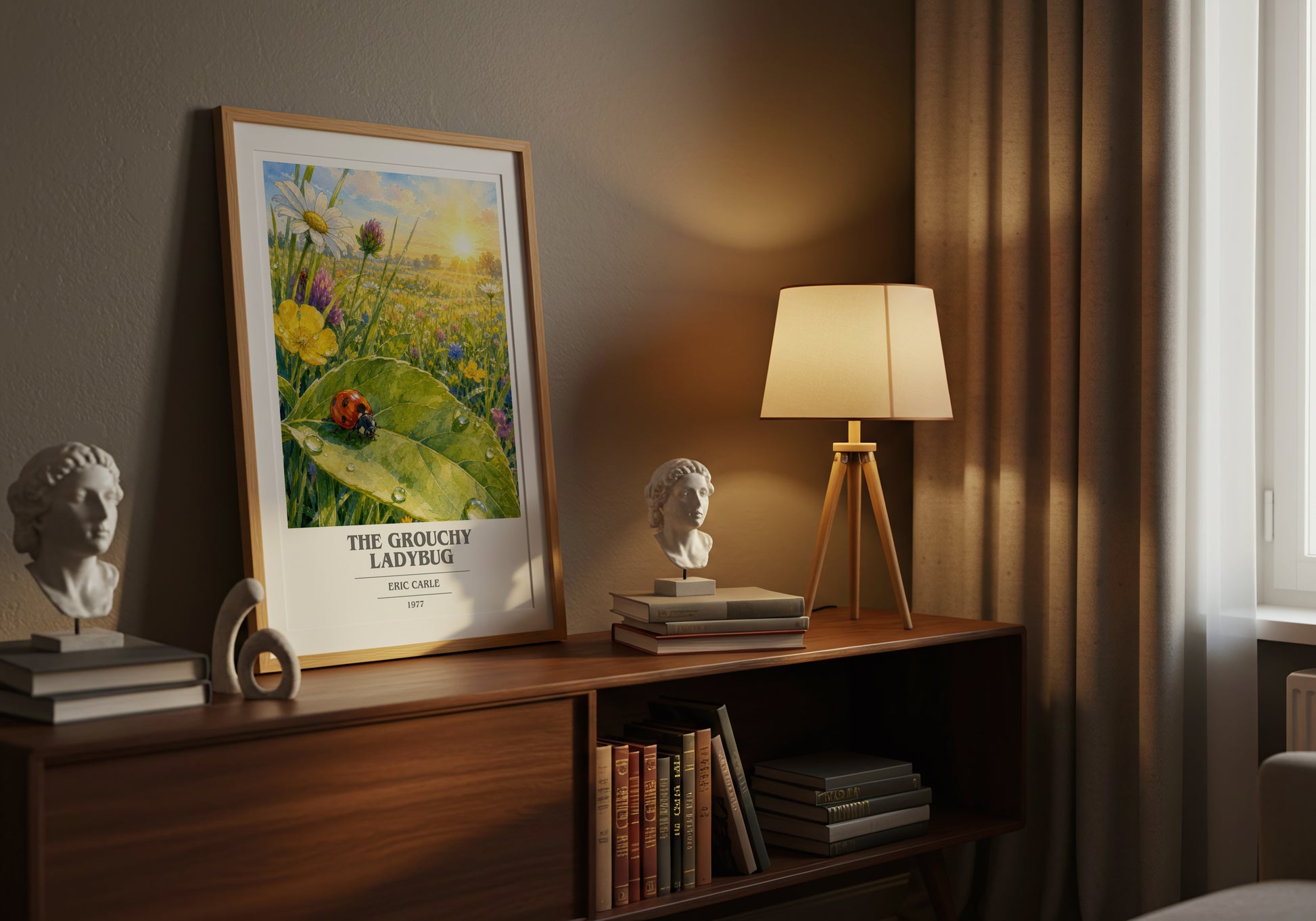 The Grouchy Ladybug book cover book poster framed on wall – childrens wall art