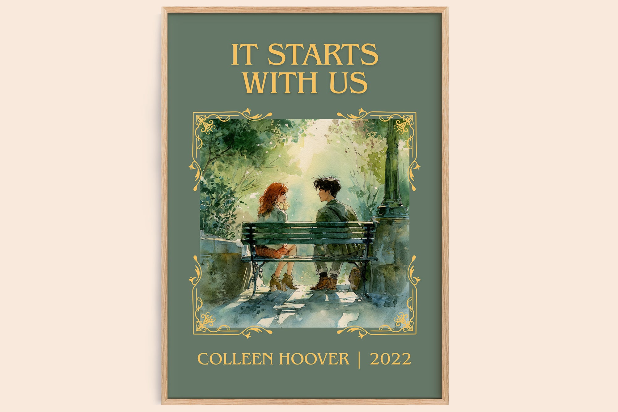 It Starts With Us classic book art book poster by Colleen Hoover – framed literary art print