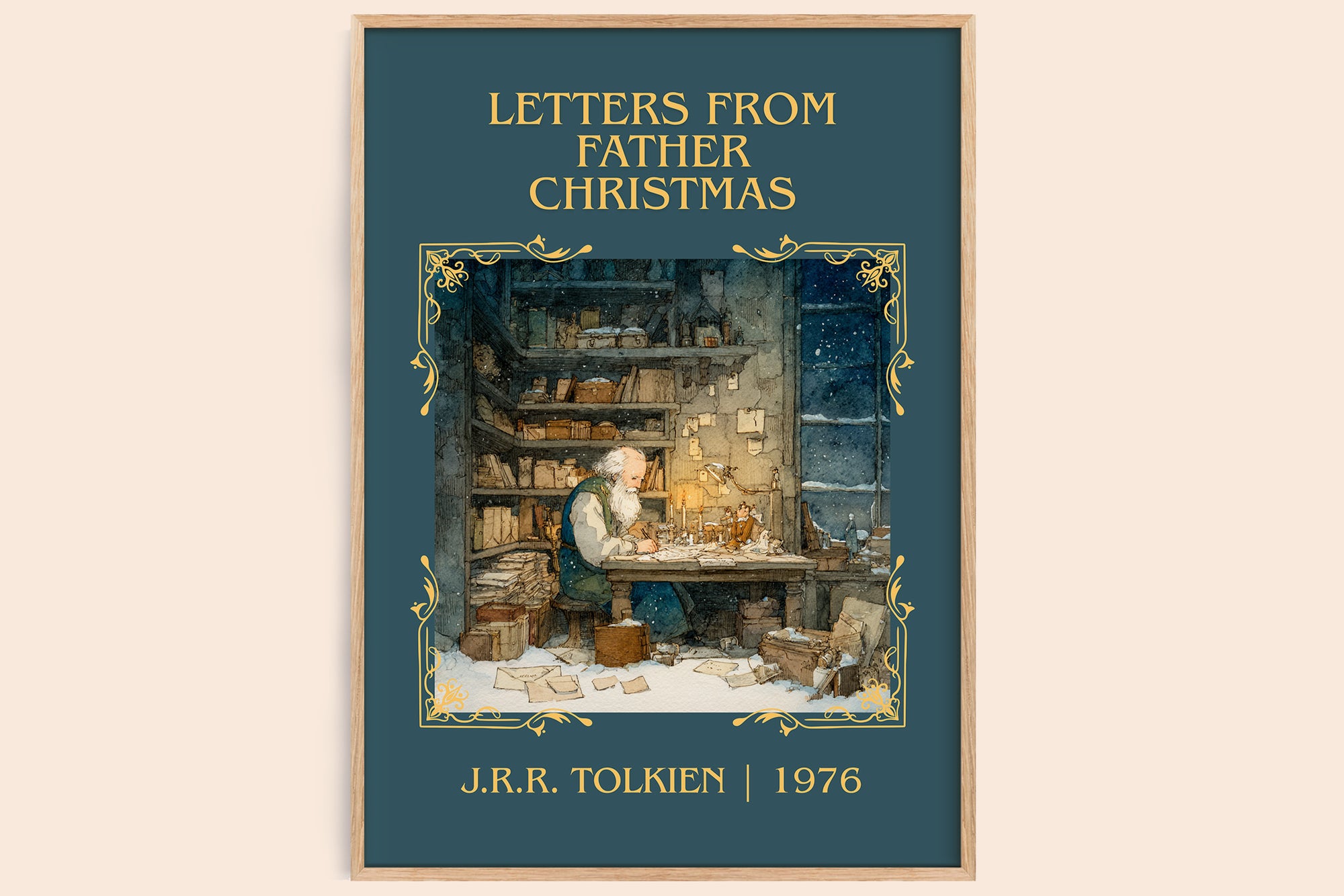 Letters from Father Christmas classic book art book poster by J. R. R. Tolkien – framed literary art print