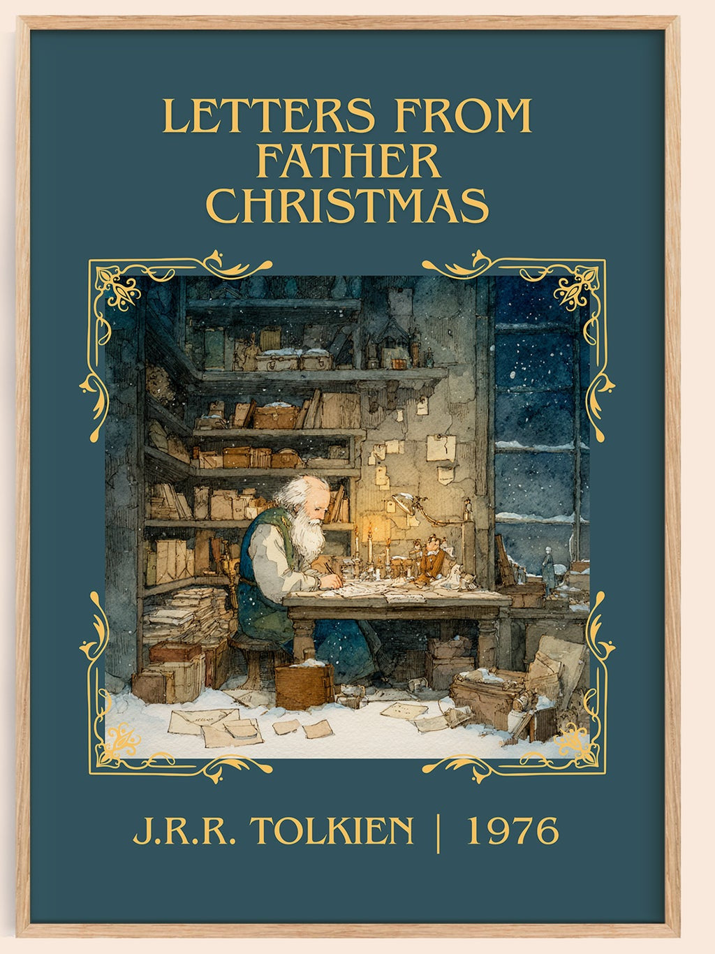 Letters from Father Christmas classic book art book poster by J. R. R. Tolkien – framed literary art print