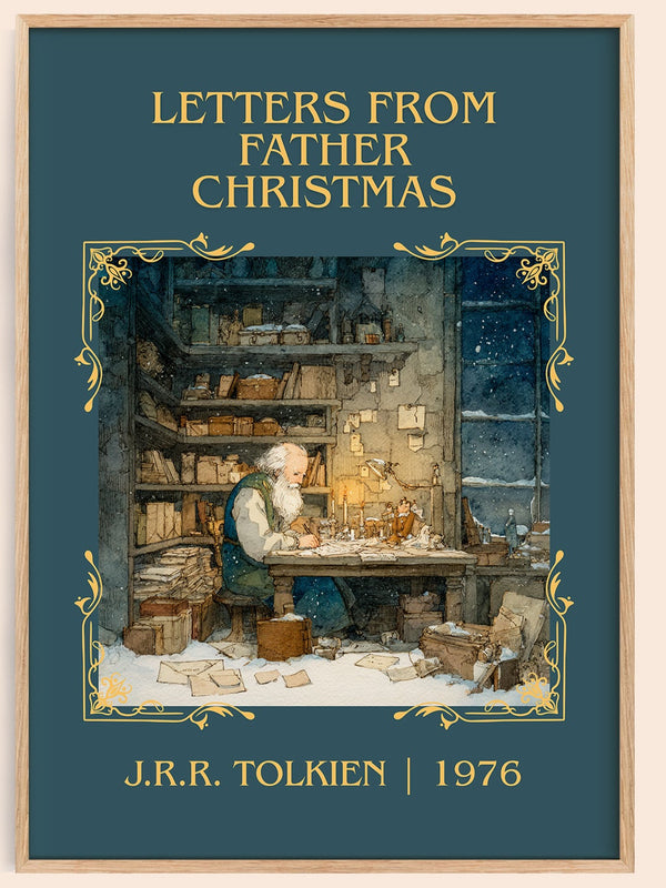 Letters from Father Christmas classic book art book poster by J. R. R. Tolkien – framed literary art print