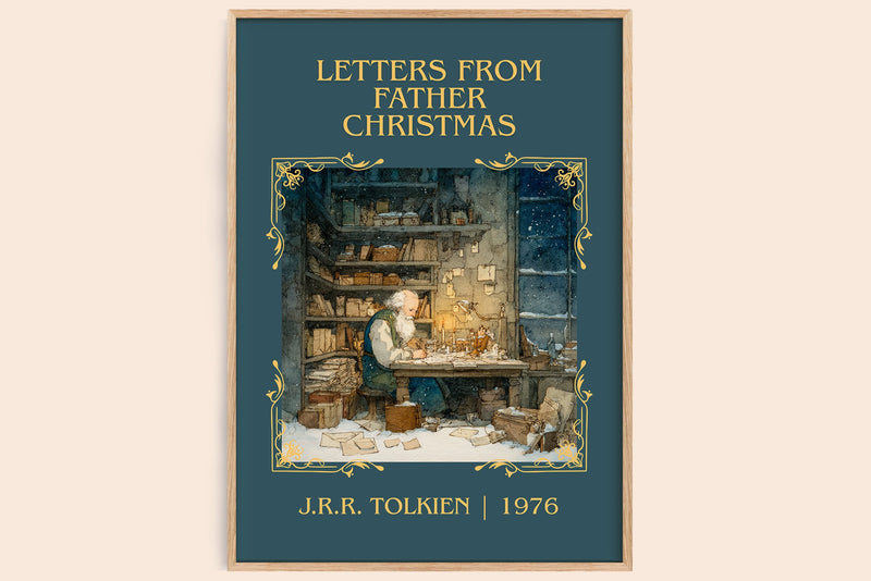 Letters from Father Christmas classic book art book poster by J. R. R. Tolkien – framed literary art print