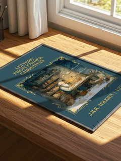 Letters from Father Christmas Classic Book Art Print by J. Tolkien – print on a sunlit desk