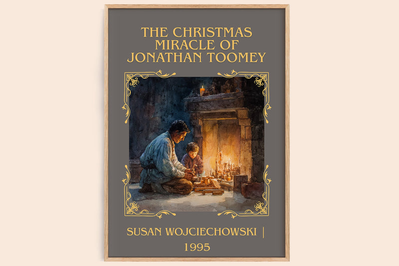 The Christmas Miracle of Jonathan Toomey classic book art book poster by Susan Wojciechowski – framed literary art print