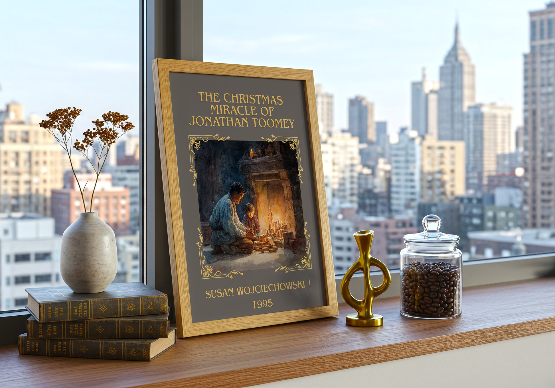 The Christmas Miracle of Jonathan Toomey classic book art print paper finish options – matte satin gloss