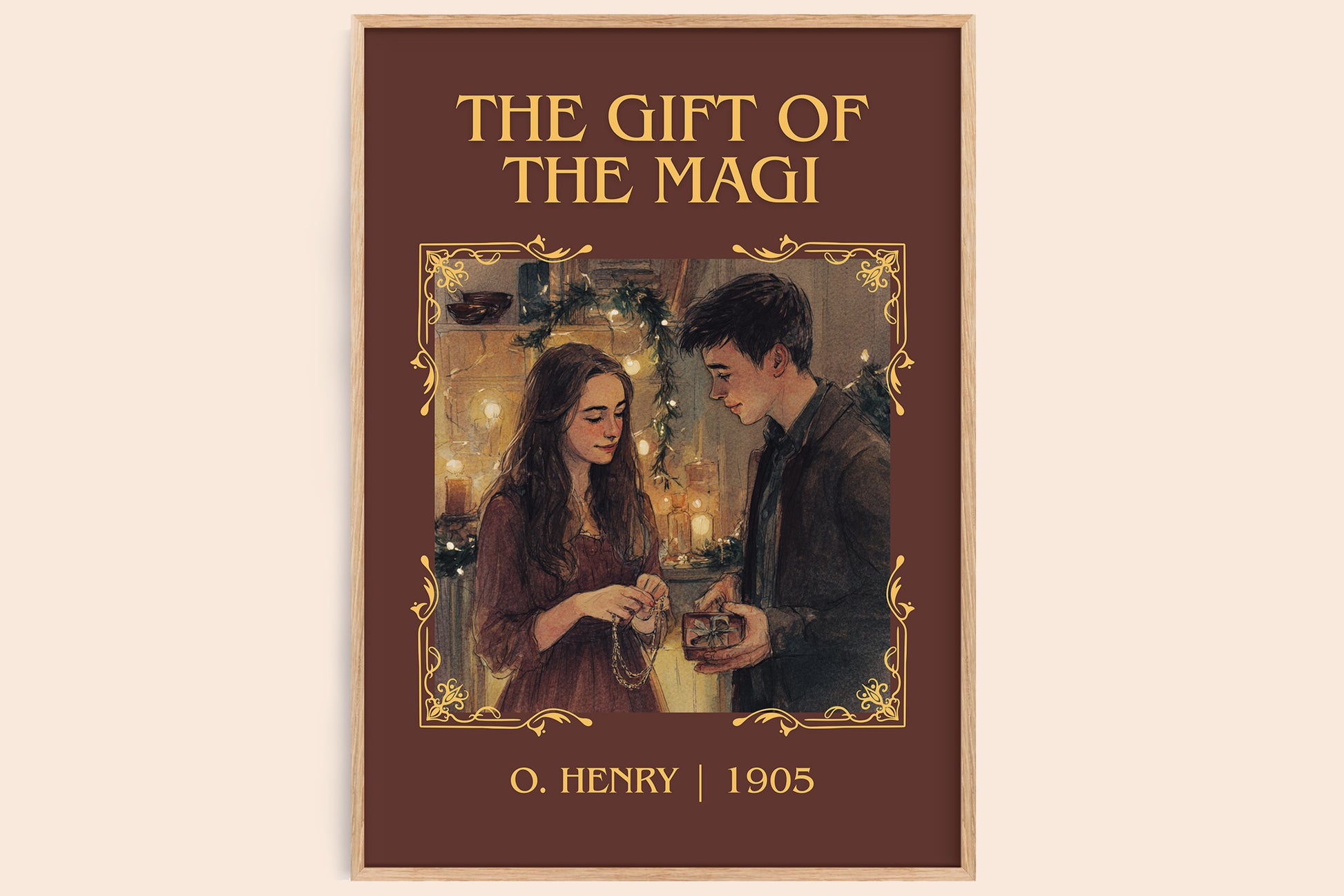 The Gift Of The Magi classic book art book poster by O. Henry – framed literary art print