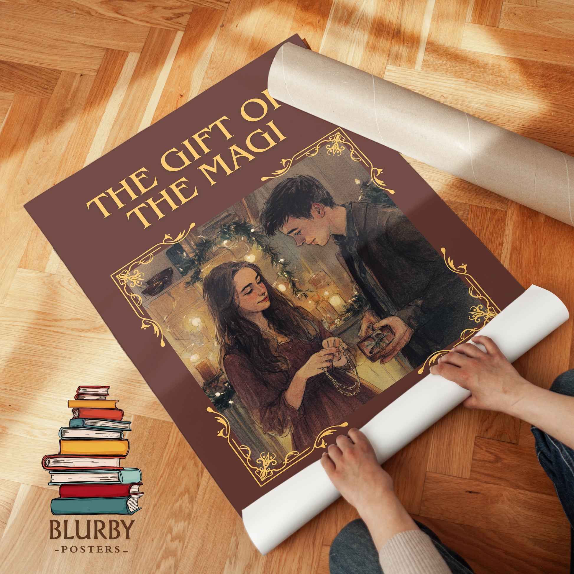The Gift Of The Magi classic book art print on bookshelf – O. Henry fan gift