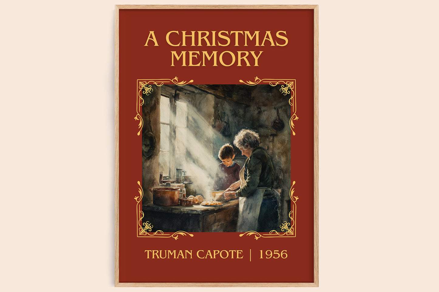 A Christmas Memory classic book art book poster by Truman Capote – framed literary art print