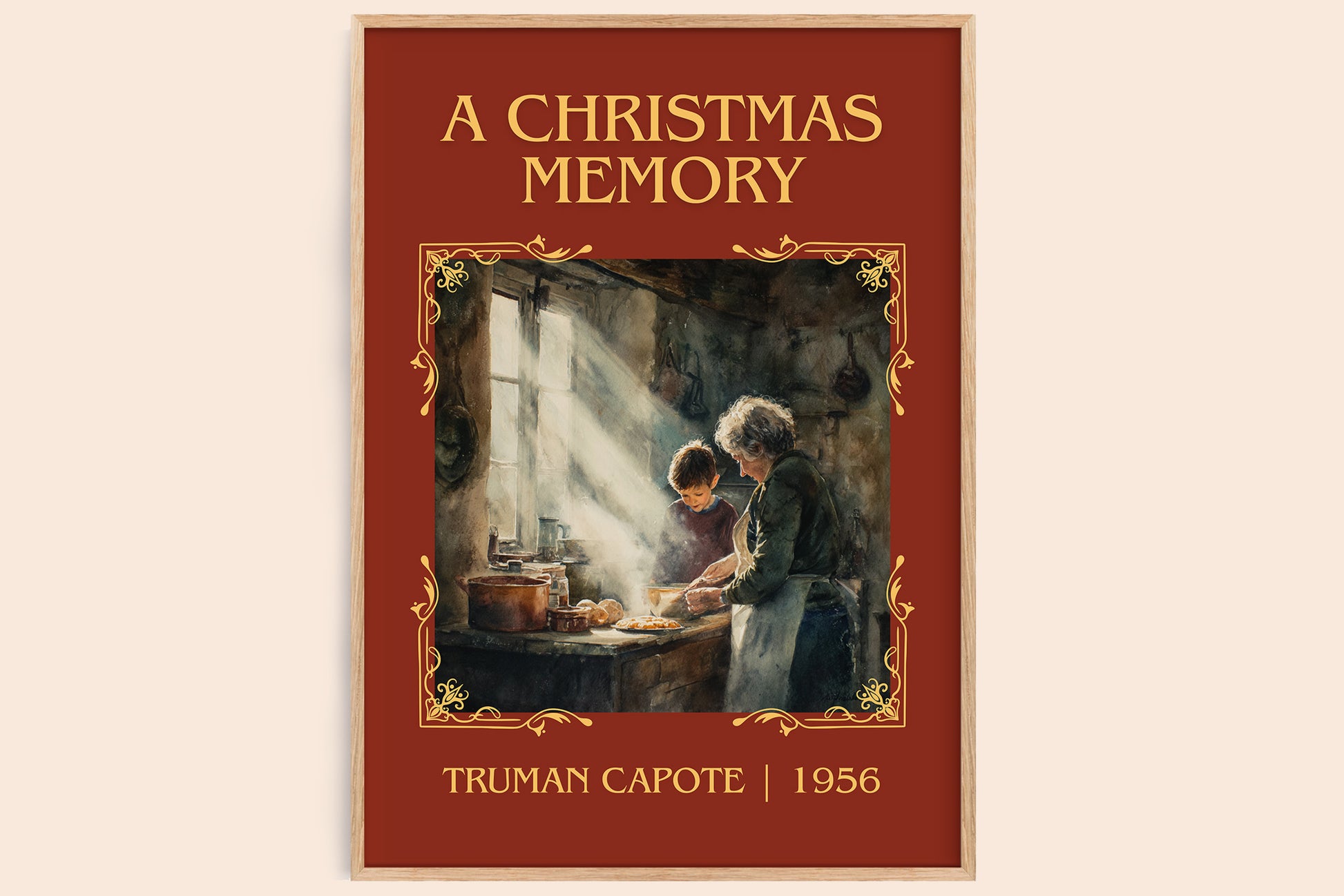 A Christmas Memory classic book art book poster by Truman Capote – framed literary art print