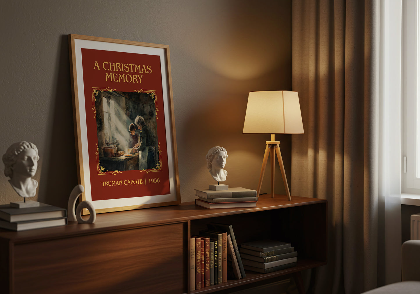 A Christmas Memory classic book art book poster framed on wall – literary fiction wall art