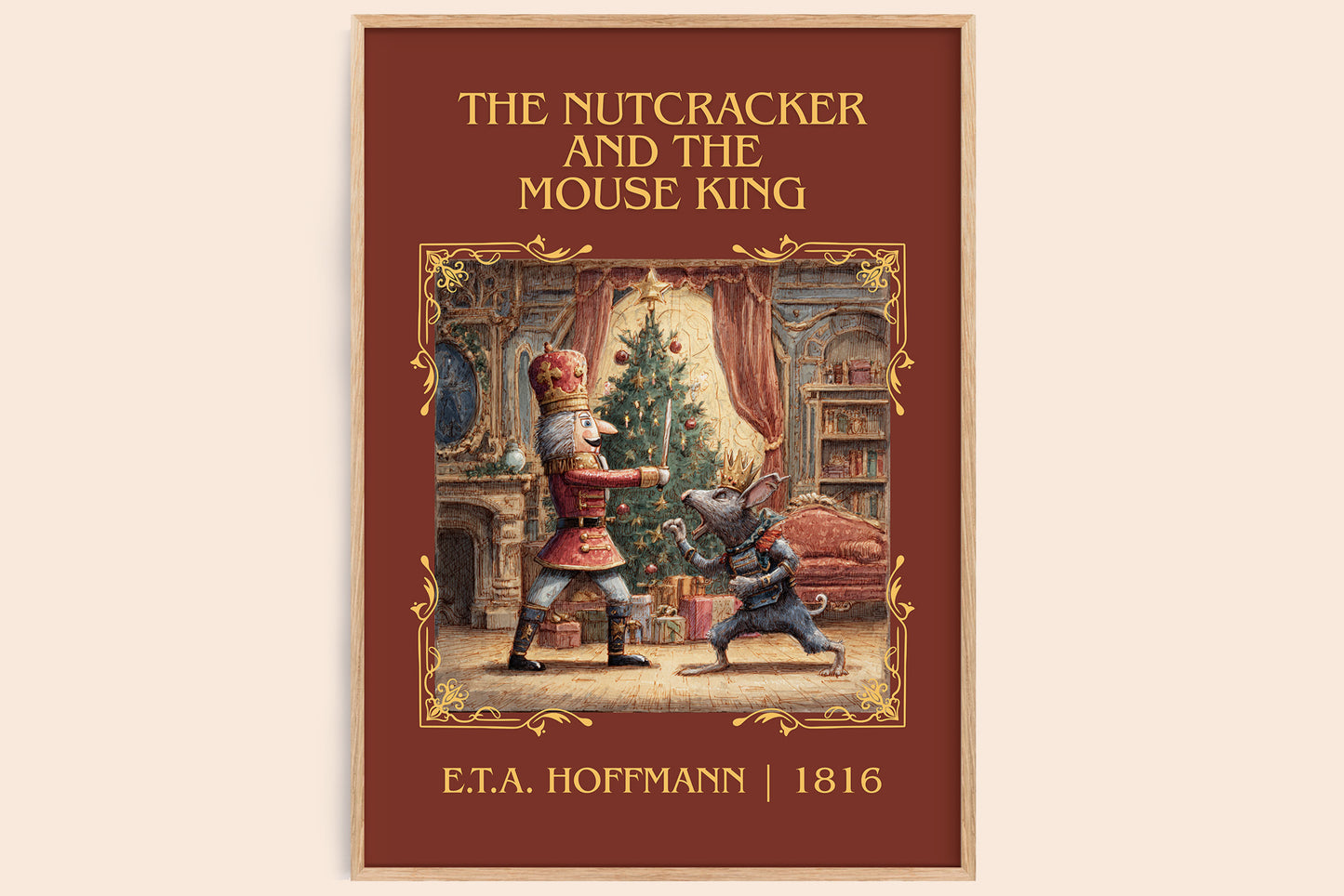 Nutcracker and the Mouse King classic book art book poster by E. T. A. Hoffmann – framed literary art print