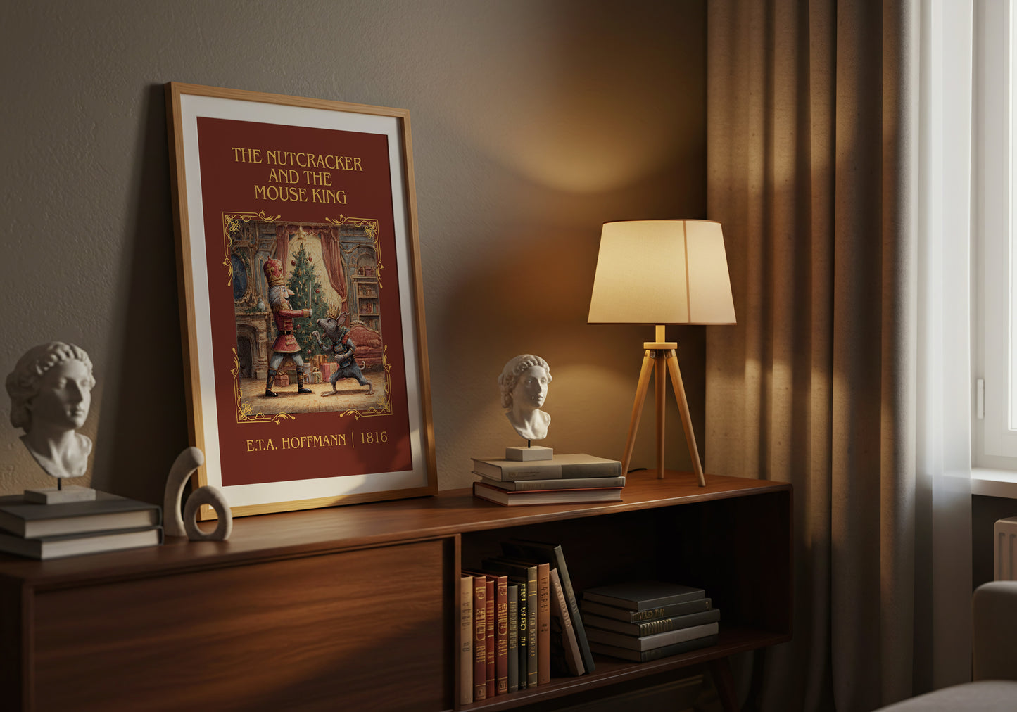 Nutcracker and the Mouse King classic book art book poster framed on wall – childrens wall art