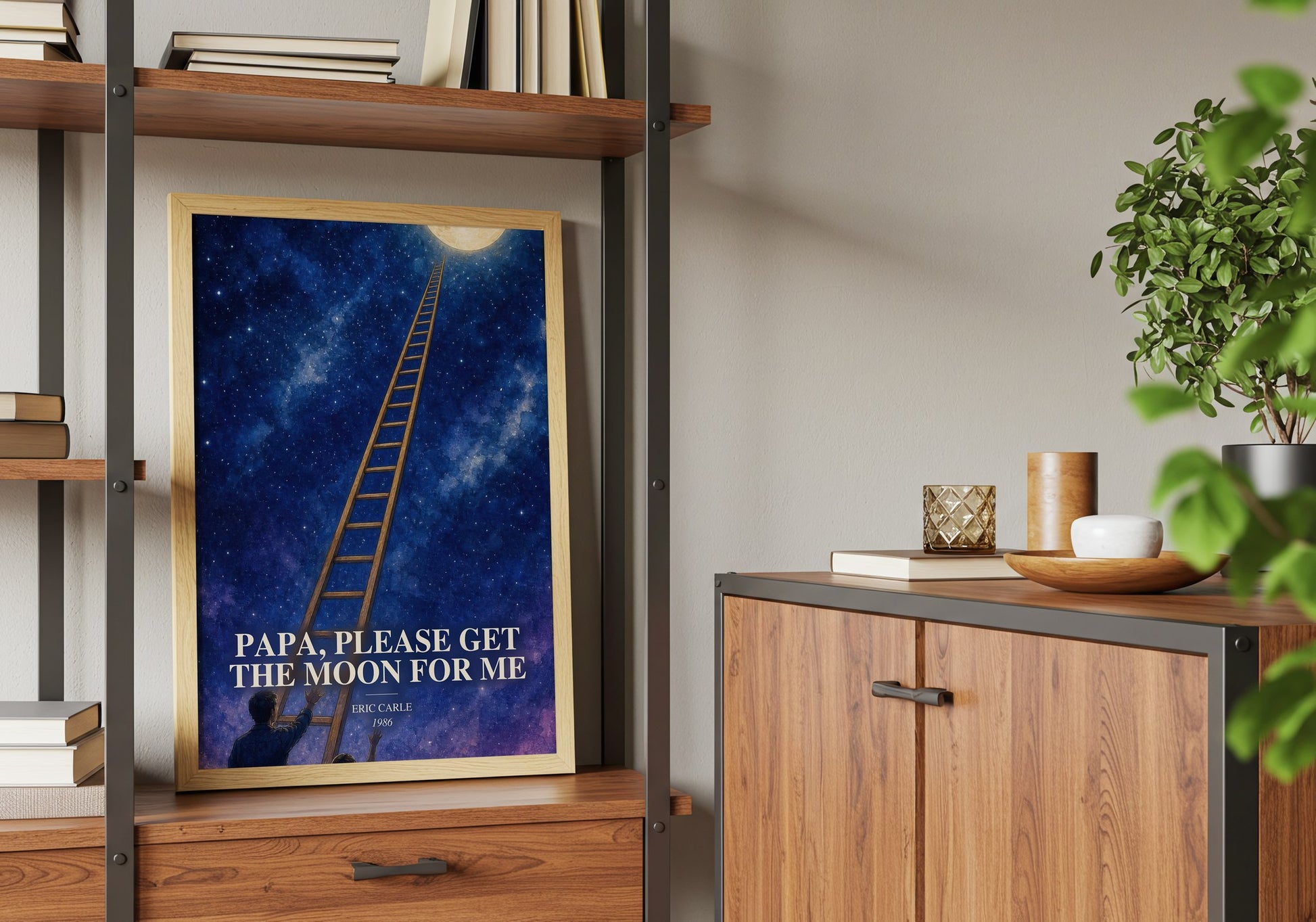 Papa, Please Get The Moon For Me book watercolour illustration paper finish options – matte satin gloss