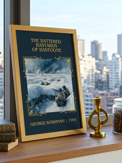 Battered Bastards Of Bastogne Classic Book Art Print by G. Koskimaki – framed print on a city-view windowsill
