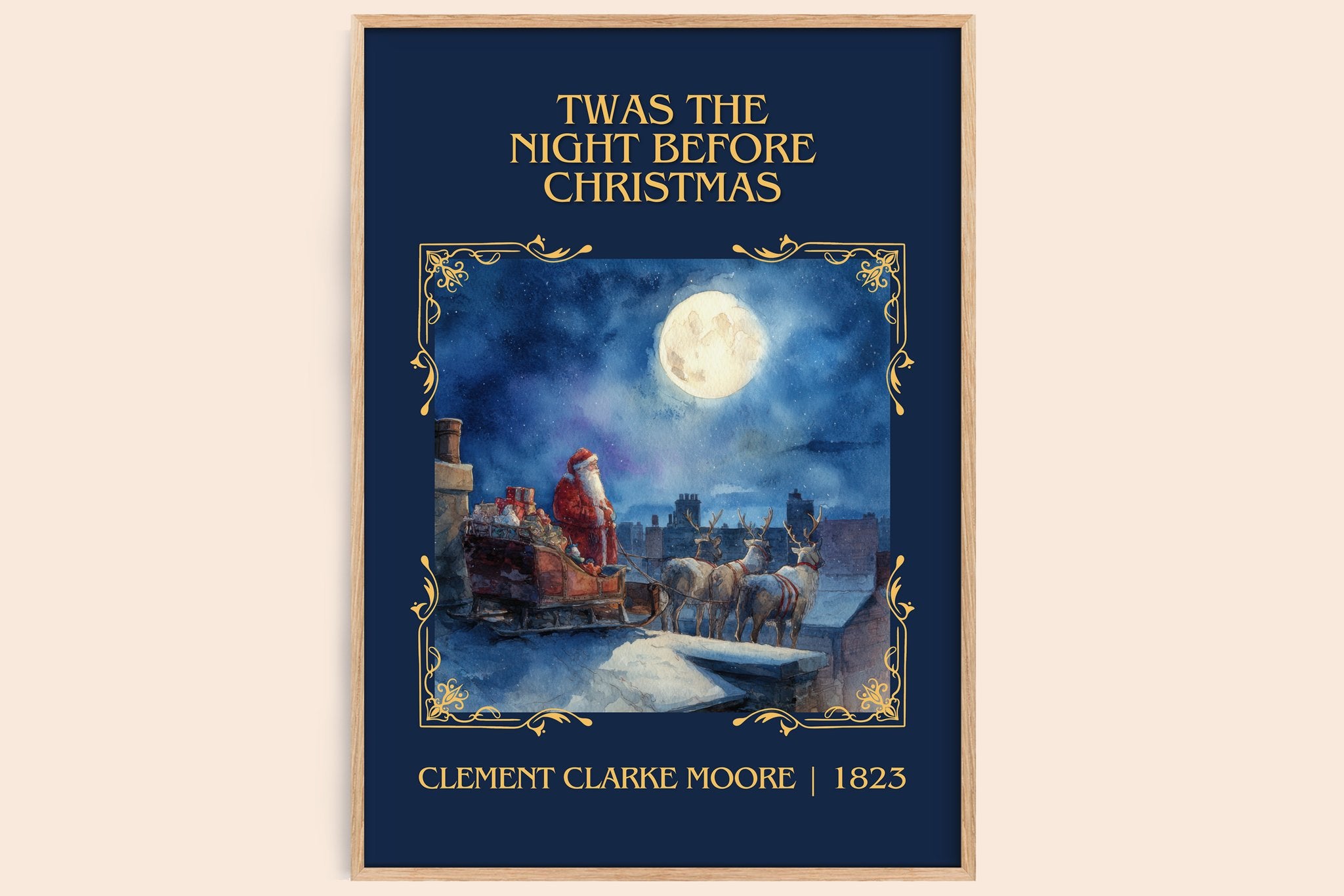 Twas The Night Before Christmas Classic Book Art Print by C. Moore