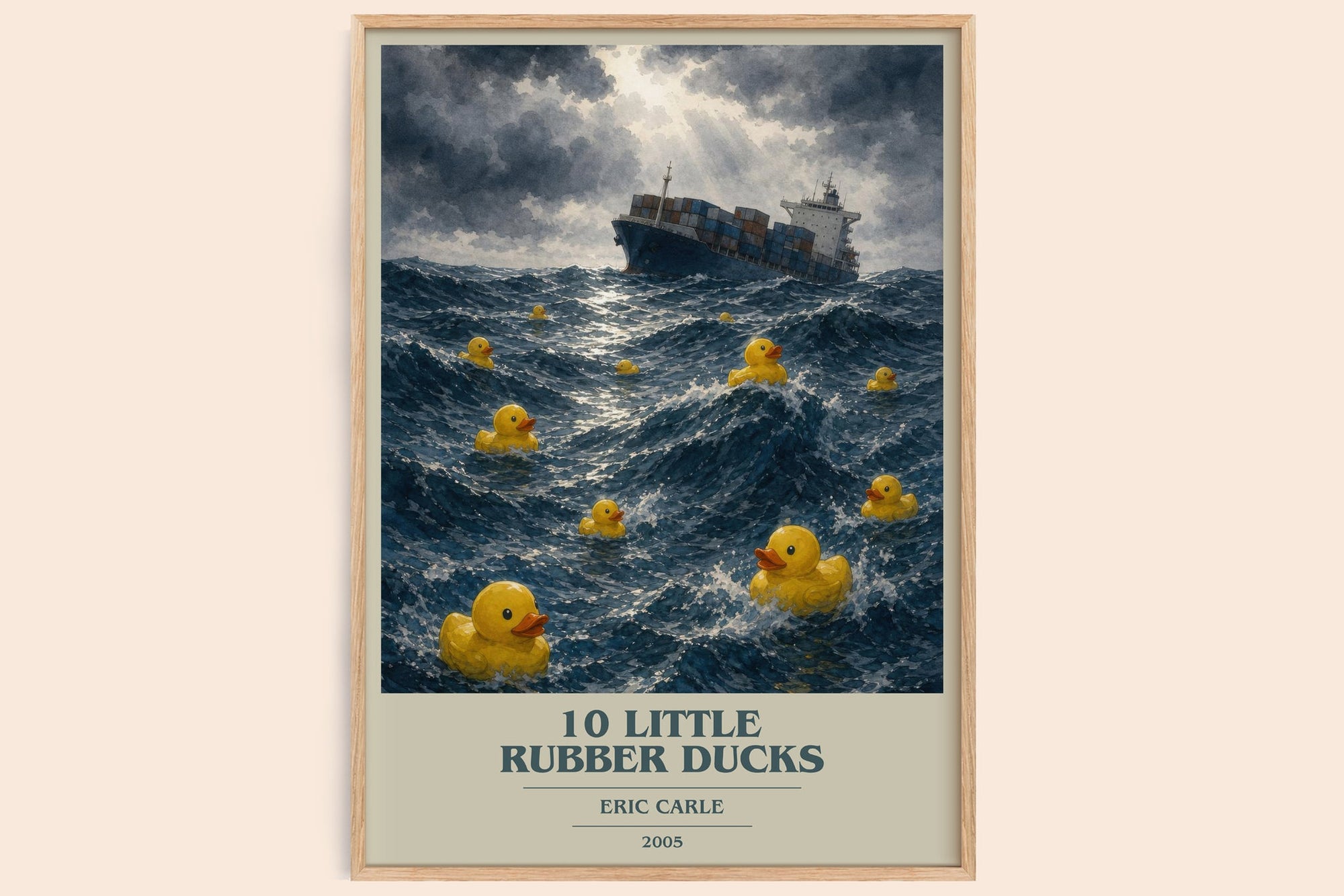 10 Little Rubber Ducks book cover book poster by Eric Carle – framed literary art print
