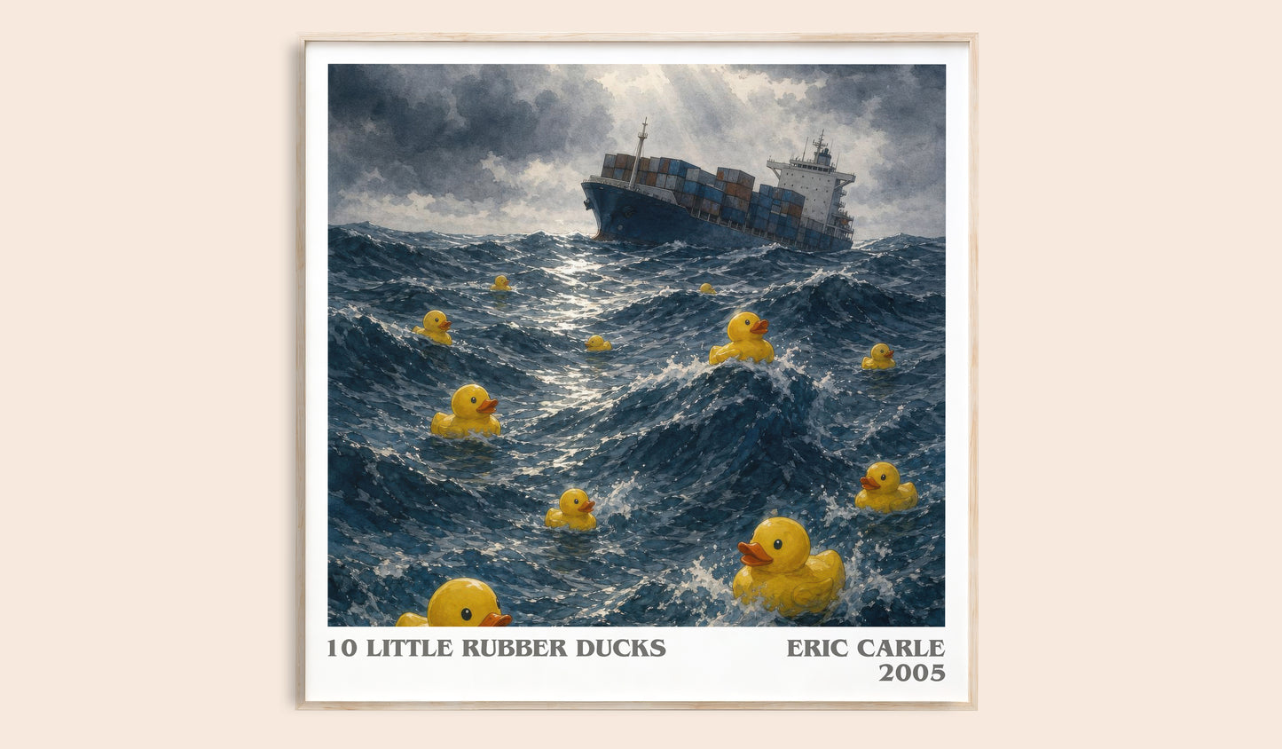 10 Little Rubber Ducks literary book poster by Eric Carle – framed literary art print