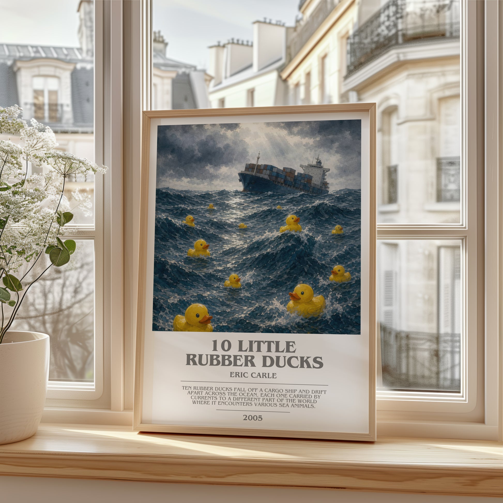 10 Little Rubber Ducks bookish poster colour and style options – Eric Carle book art