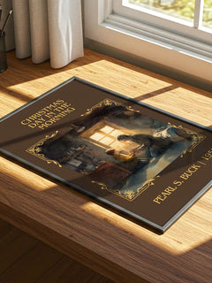Christmas Day In The Morning Classic Book Art Print by Pearl S. Buck – print on a sunlit desk