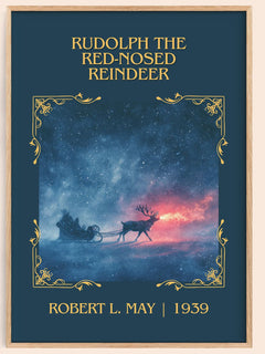 Rudolph The Red-Nosed Reindeer Classic Book Art Print by Robert L. May – book poster