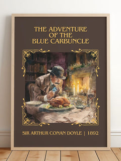 Adventure Of The Blue Carbuncle Classic Book Art Print by S. Doyle – framed print leaning on a wooden floor