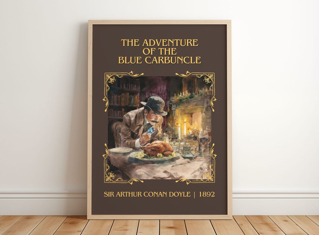 Adventure Of The Blue Carbuncle Classic Book Art Print by S. Doyle – framed print leaning on a wooden floor
