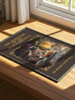 Adventure Of The Blue Carbuncle Classic Book Art Print by S. Doyle – print on a sunlit desk
