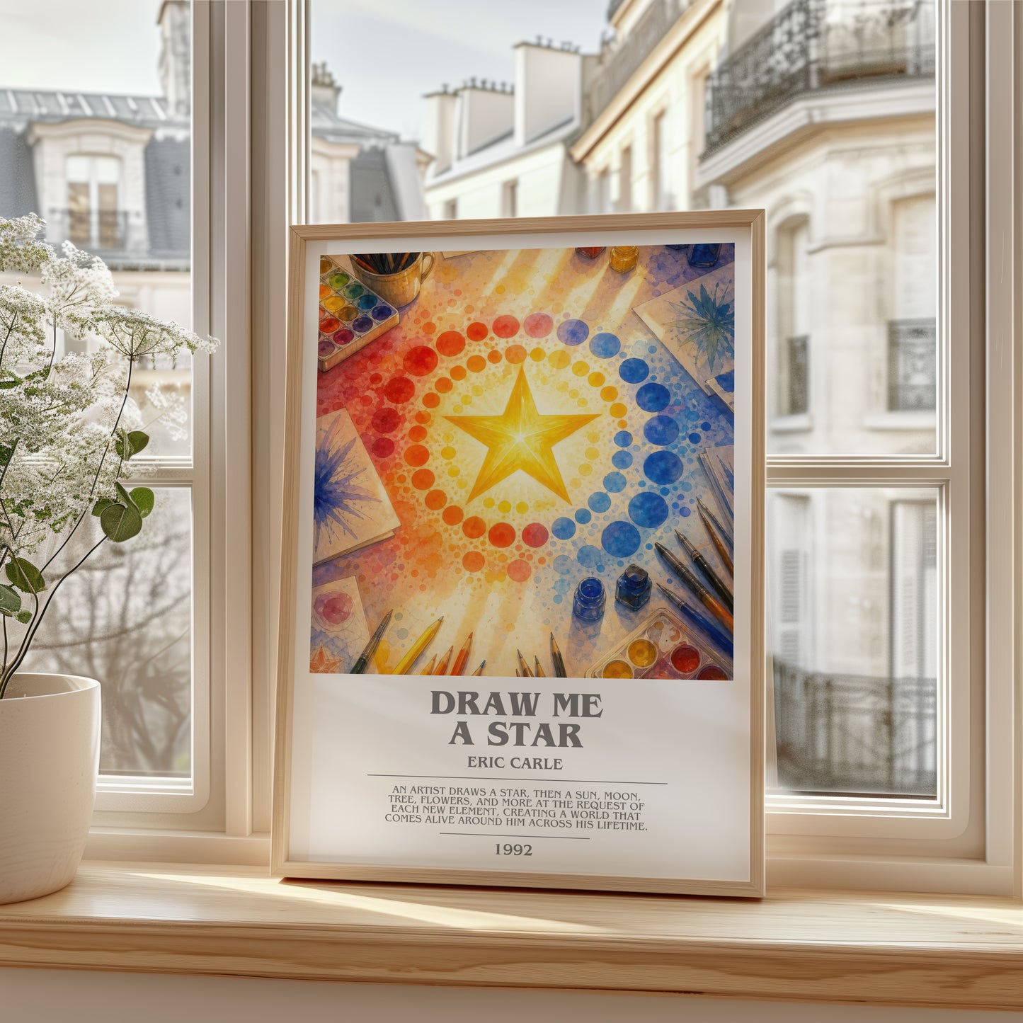 Draw Me A Star bookish poster colour and style options – Eric Carle book art