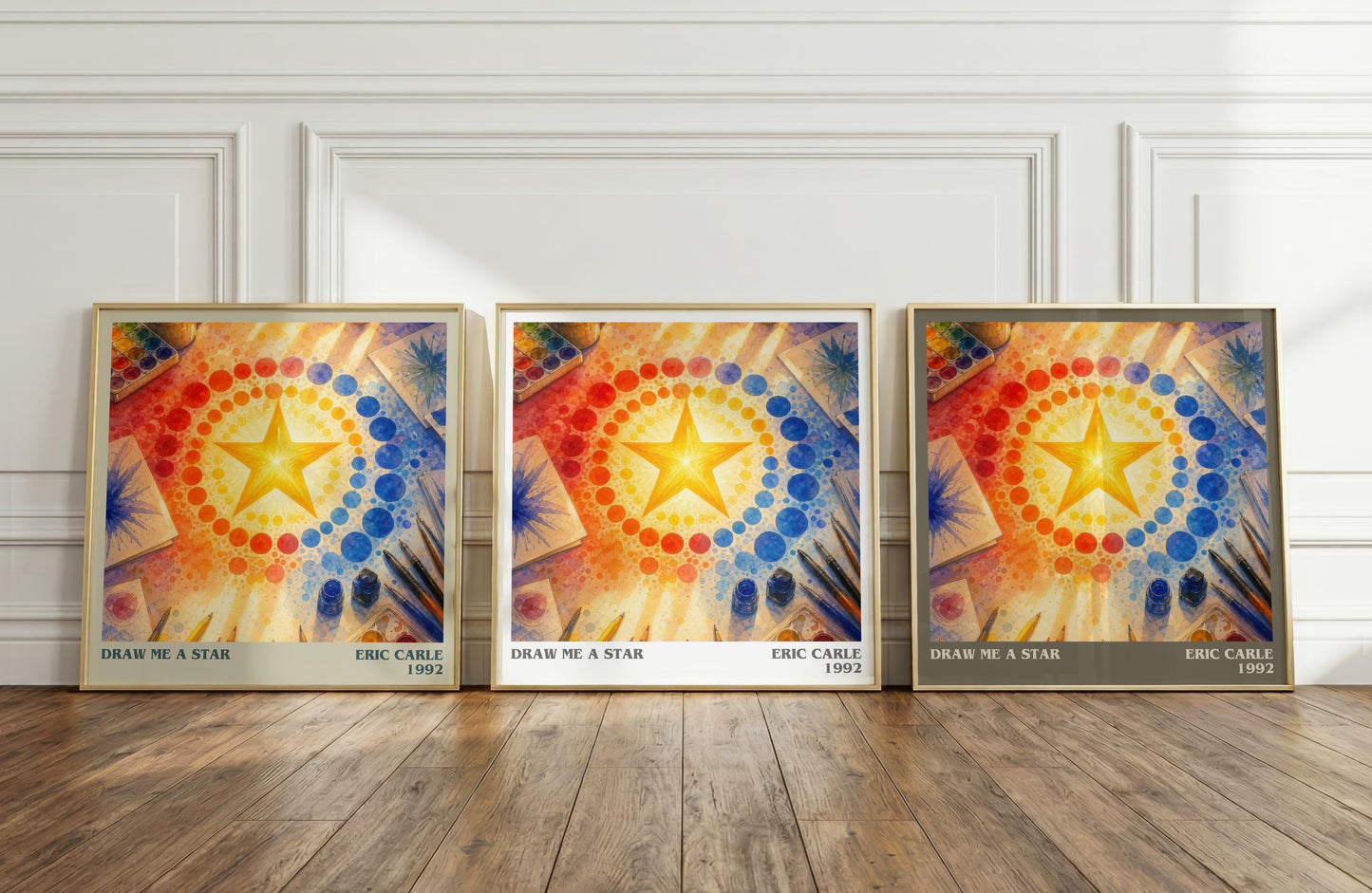 Draw Me A Star literary art print colour and style options – Eric Carle book art