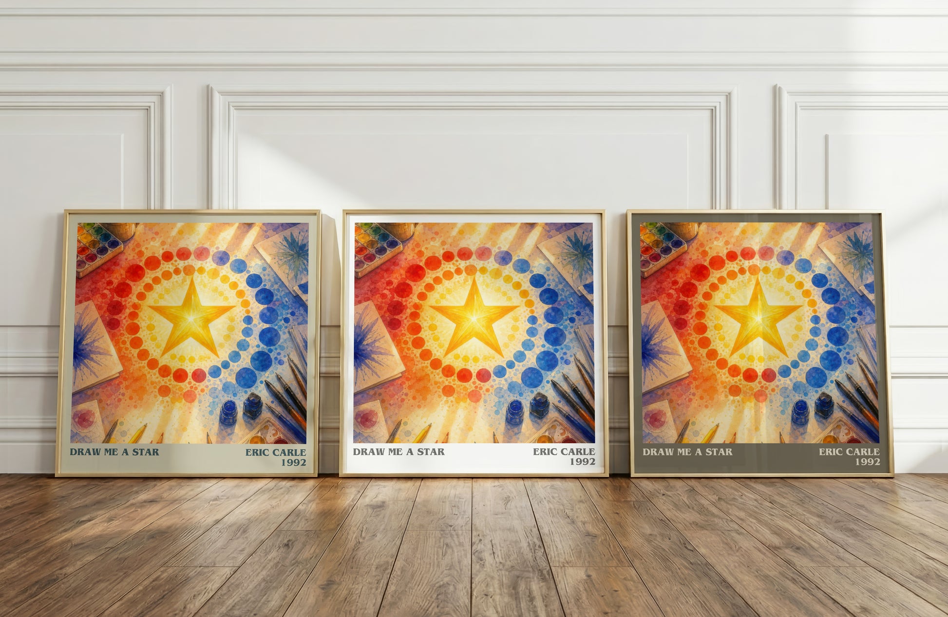 Draw Me A Star literary art print colour and style options – Eric Carle book art
