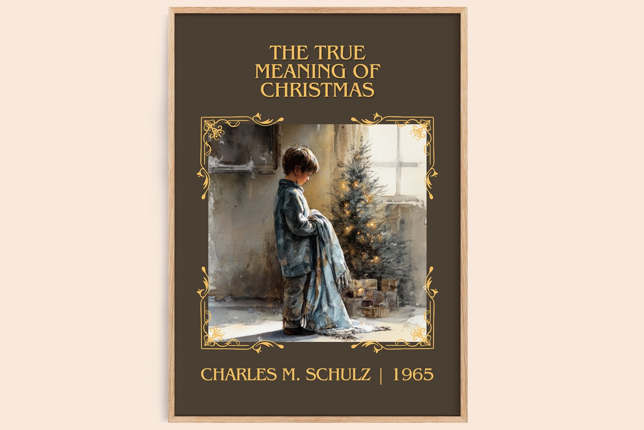 True Meaning Of Christmas Classic Book Art Print by Charles M. Schulz