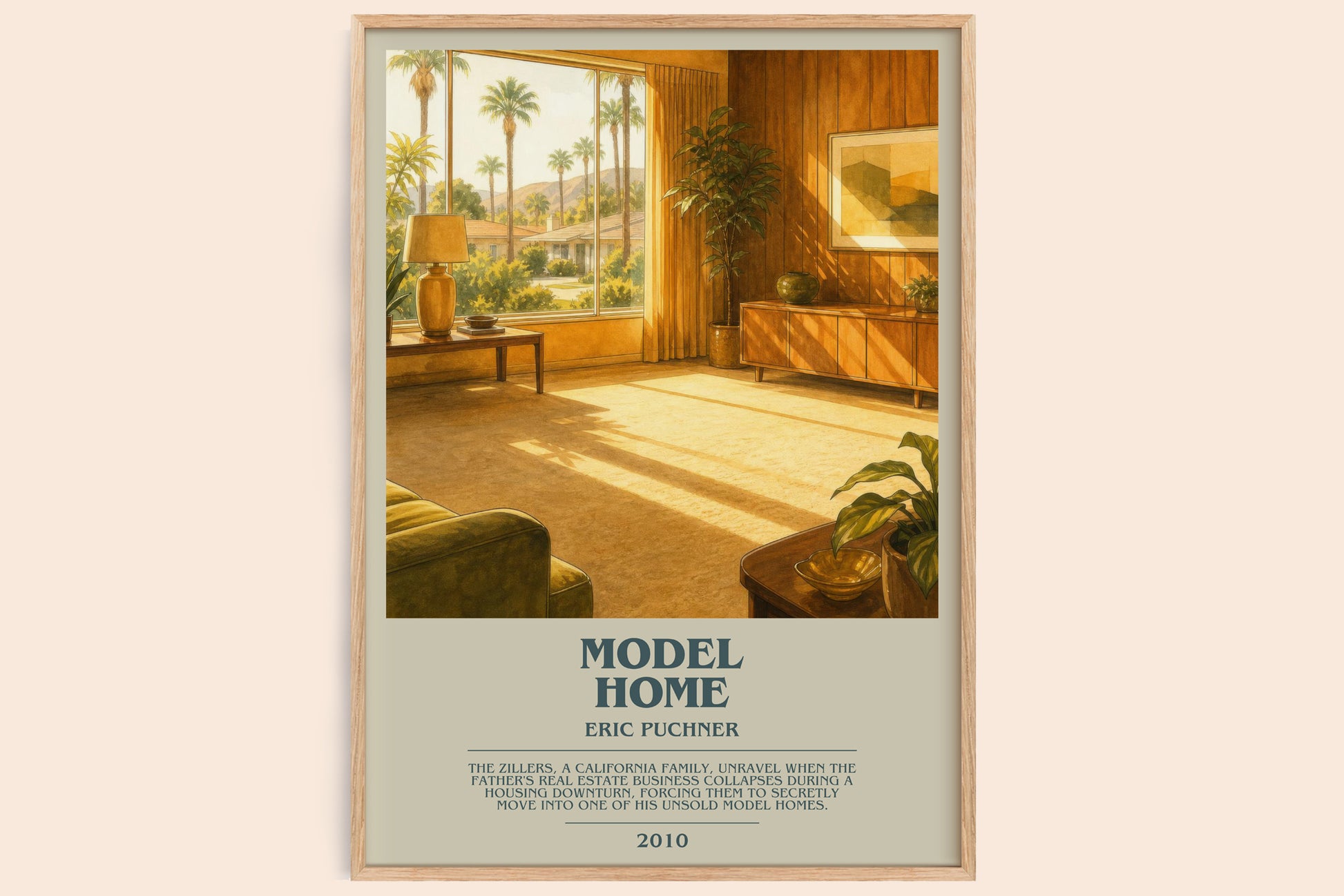 Model Home bookish book poster by Eric Puchner – framed literary art print