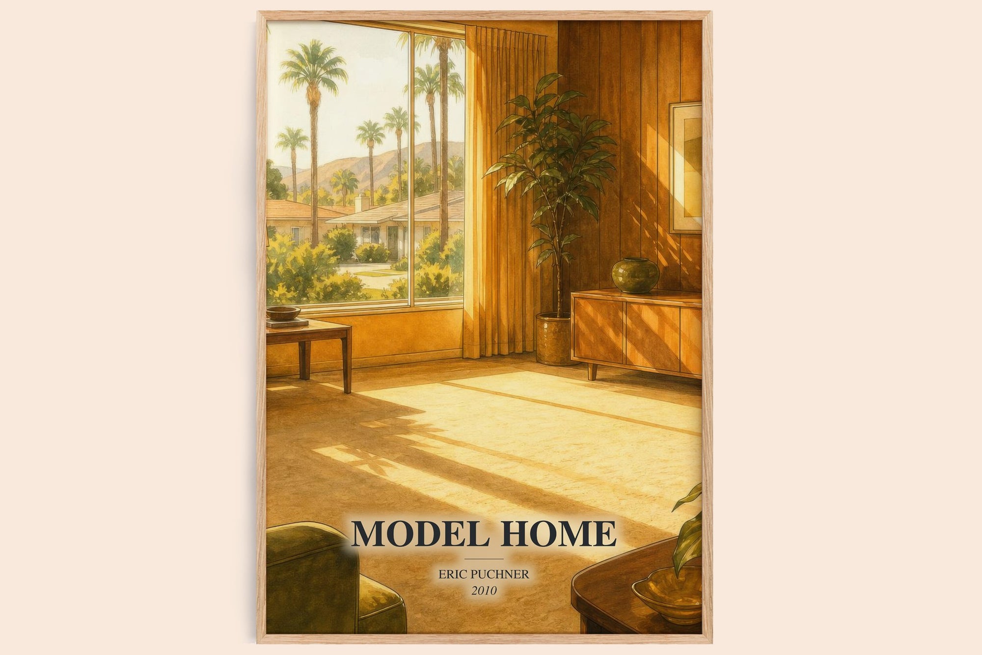 Model Home watercolour book poster by Eric Puchner – framed literary art print