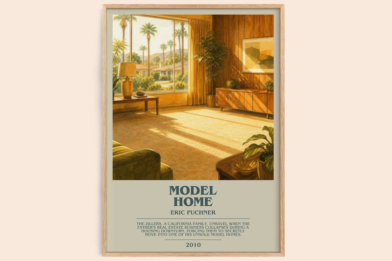 Model Home bookish book poster by Eric Puchner – framed literary art print