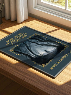 More Scary Stories To Tell In The Dark Classic Book Art Print – print on a sunlit desk