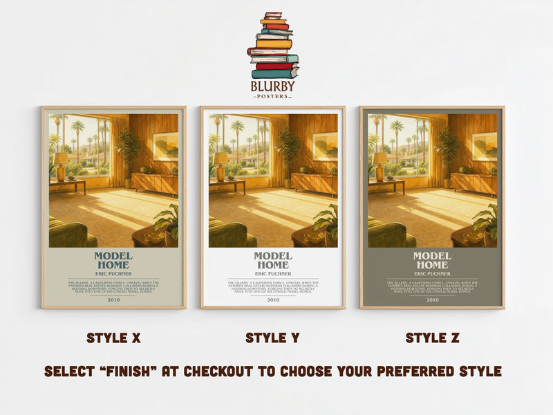 Model Home bookish print in frame leaning in hallway – contemporary fiction wall art