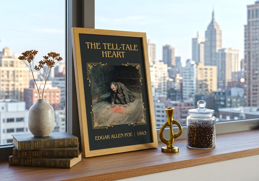 The Tell-Tale Heart classic book art print paper finish options – matte satin gloss