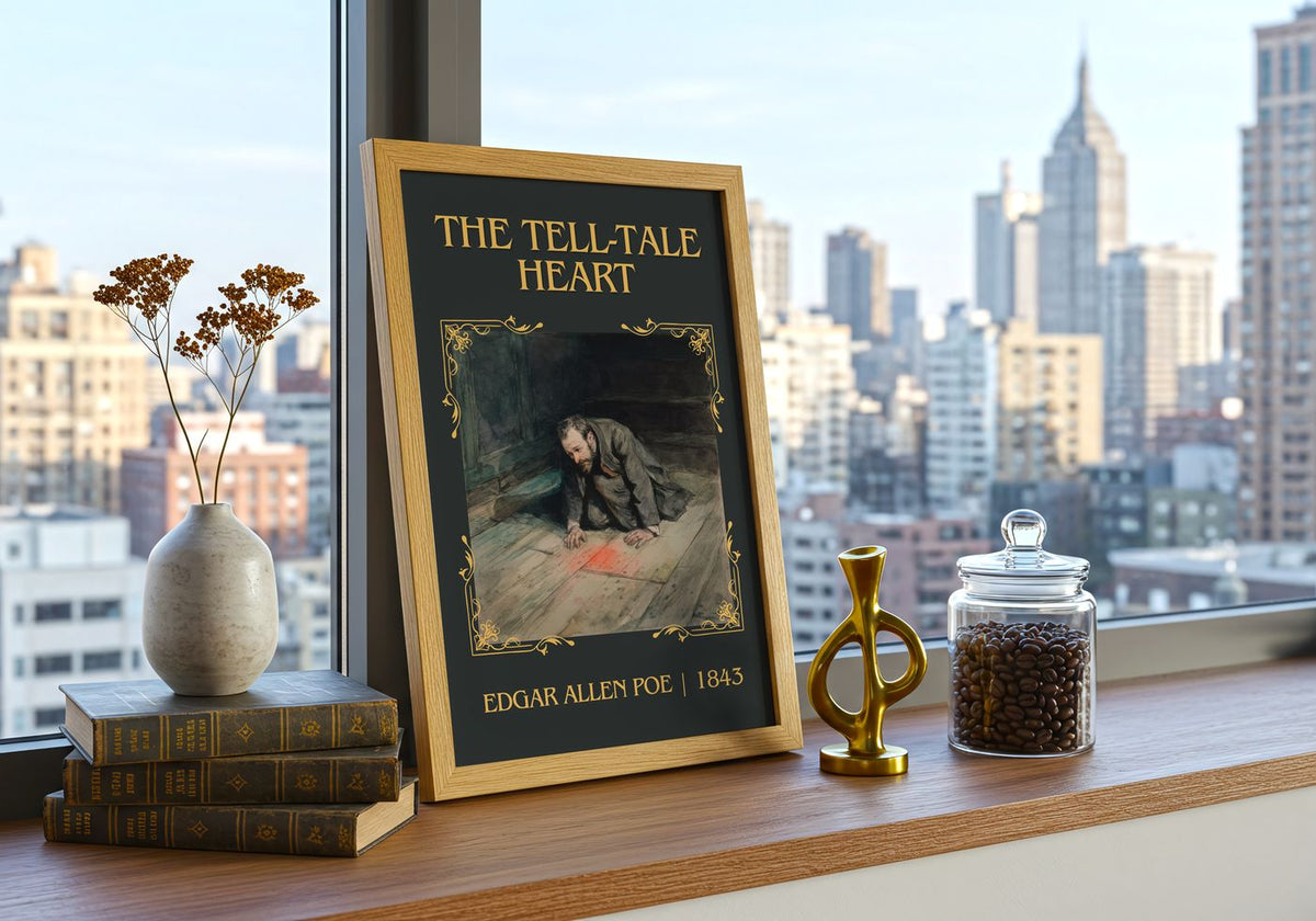 The Tell-Tale Heart classic book art print paper finish options – matte satin gloss
